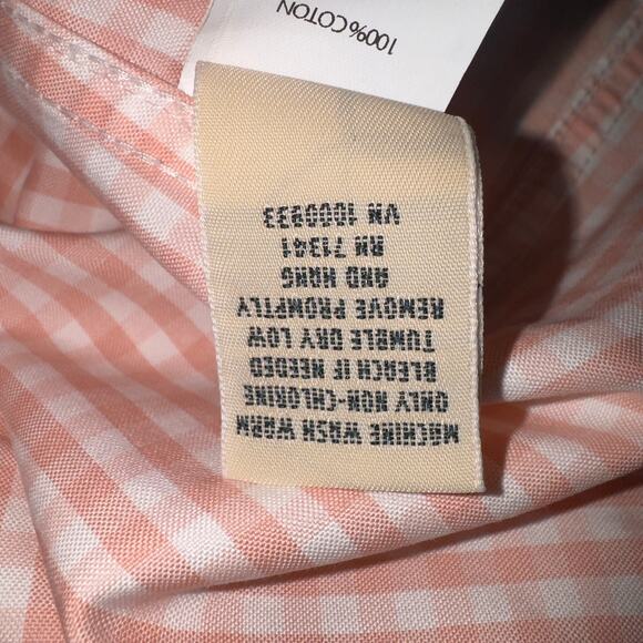 L.L.Bean Pink Gingham button down Shirt women’s Size Medium - Picture 7 of 8